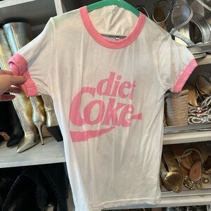 Wildfox Diet coke Short Sleeve Tee with Pink Trim and Logo